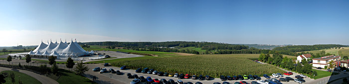 Blick von oben auf unser Zelt